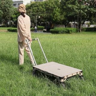 【Ligfe 立格扉】兩用桌板手推車-卡其(可變桌子 可斜拉/不包含摺疊箱及杯架)