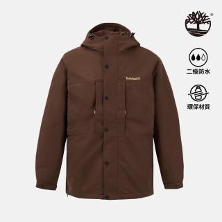 【Timberland 官方旗艦】男款棕色防潑水外套(A41GB500)