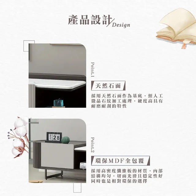 【Hampton 漢汀堡】蓋兒莫7.3尺石面長櫃(長櫃/電視櫃/收納櫃/櫃子)