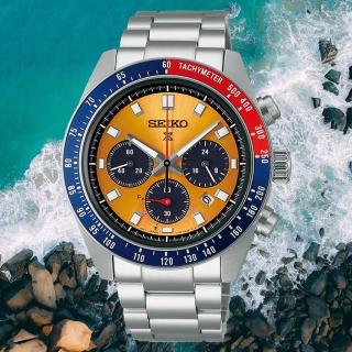 【SEIKO 精工】Prospex 太空熊貓太陽能三眼計時男錶-橘x銀/41.4mm(SSC947P1/V192-0AH0Y)