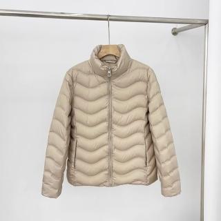 【巴黎精品】現貨+預購 真羽絨90%鴨絨輕羽絨外套羽絨衣夾克(保暖秋冬波浪壓膠修身女外套5色a1hd16)