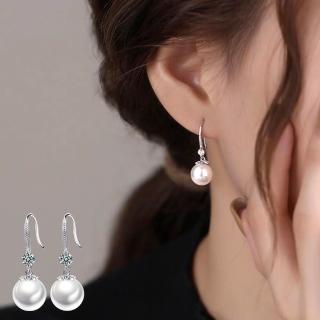 【MoonDy】珍珠耳環 925 純銀耳墜 鋯石 女生飾品 復古耳環 高階感 輕奢 流蘇 耳環 耳 造型耳