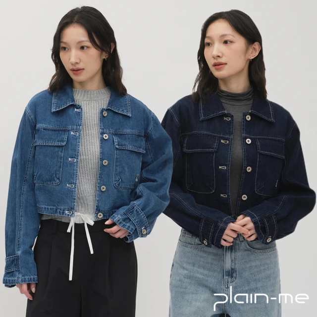 plain-me SAAKO 大口袋短版丹寧外套 SAA1118-251(女款 共2色 丹寧 牛仔外套 休閒外套)