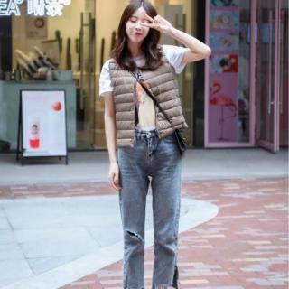 【巴黎精品】現貨+預購 真羽絨90%鴨絨輕羽絨背心羽絨衣夾克(百搭保暖圓領素面女外套12色a1hd3)