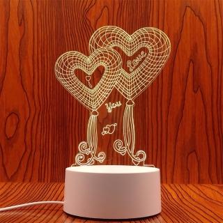 【A-ONE 匯旺】雙愛心氣球 暖光壓克力 臺灣現貨 造型燈 小夜燈 LED 月球燈 交換禮物 生日禮