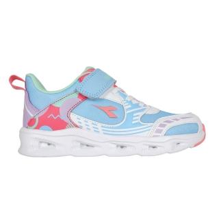 【DIADORA】19-23CM 女中童電光時尚慢跑鞋-超寬楦-魔鬼氈 運動 訓練 慢跑(DA11180)