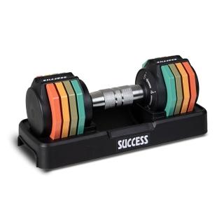 【SUCCESS 成功】快速可調式啞鈴組5KG-單入 每段1kg調整(快速調節重量 簡單方便 附專屬底座)