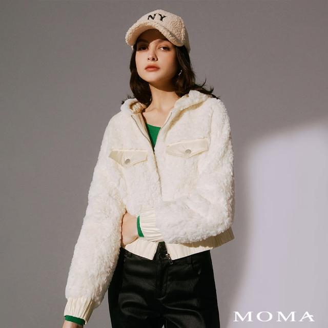 【MOMA】療癒毛茸連帽外套(杏色)