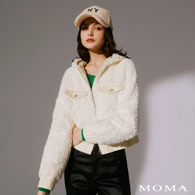 MOMA 療癒毛茸連帽外套(杏色)