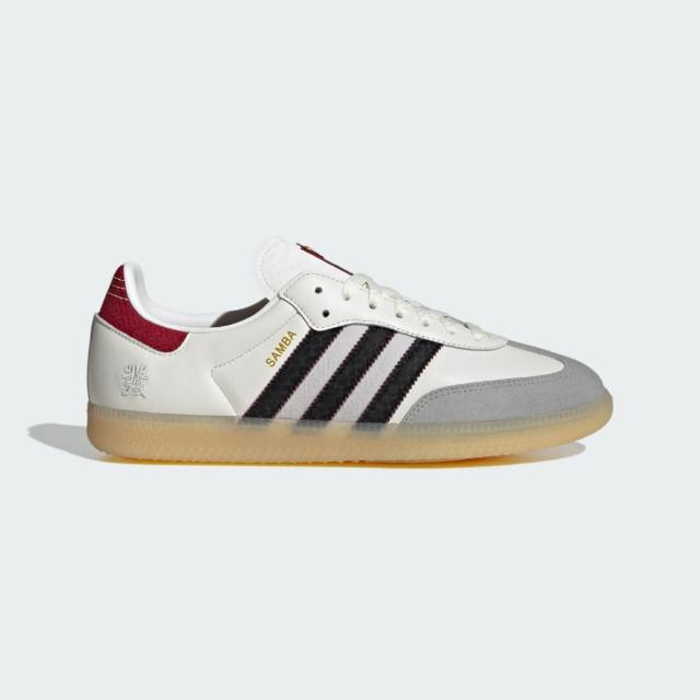 【adidas 愛迪達】Samba OG 男女 運動休閒鞋 蛇年限定 復古 舒適 穿搭 白 深紅(JQ5976)