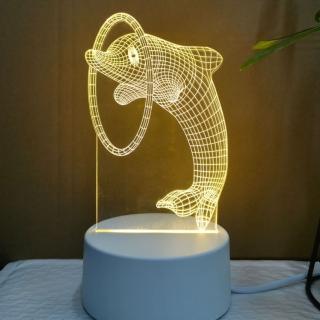 【A-ONE 匯旺】造型夜燈 海豚 檯燈 床頭燈 臥室燈 生日禮物 USB插電 暖光小夜燈