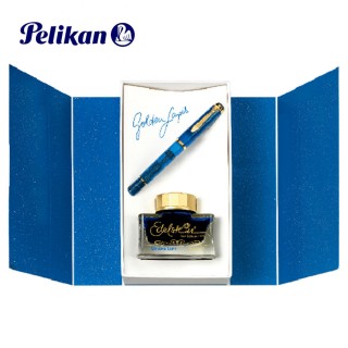 【Pelikan】百利金 M200 鋼筆 青金石藍墨水禮盒(F/EF)