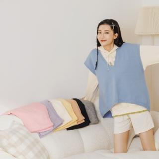 【OB 嚴選】針織V領前短後長毛衣背心 《FA2839》