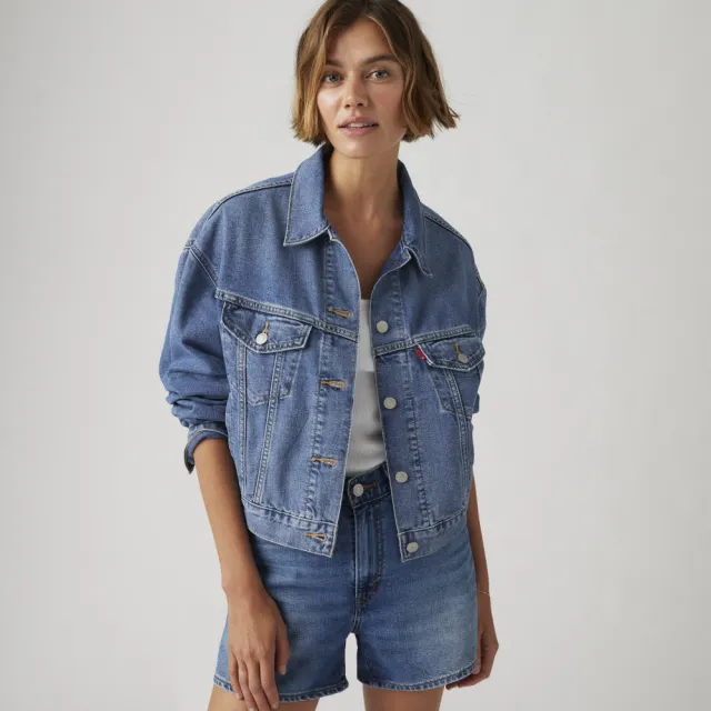 【LEVIS】女款 90S TYPE III 復古寬袖三代短版丹寧牛仔外套 熱賣單品 A9155-0009