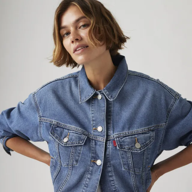 【LEVIS】女款 90S TYPE III 復古寬袖三代短版丹寧牛仔外套 熱賣單品 A9155-0009