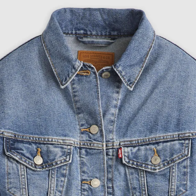 【LEVIS】女款 90S TYPE III 復古寬袖三代短版丹寧牛仔外套 熱賣單品 A9155-0009