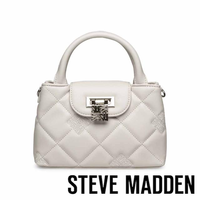 【steve madden】BOSCO 菱格紋矩形手提包(白色)