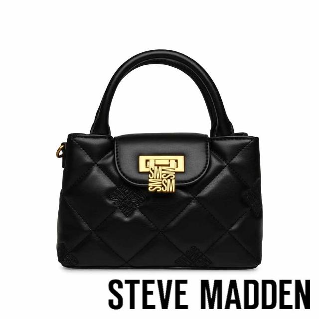 【steve madden】BOSCO 菱格紋矩形手提包(黑色)