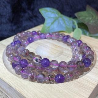 【Cozy 世界水晶原礦與茶】精品超七3圈 6mm+ 76-8(對應人體七個脈輪功效全面)