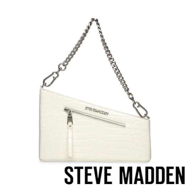 【steve madden】BTATE 率性鱷魚皮梯形手提包(白色)