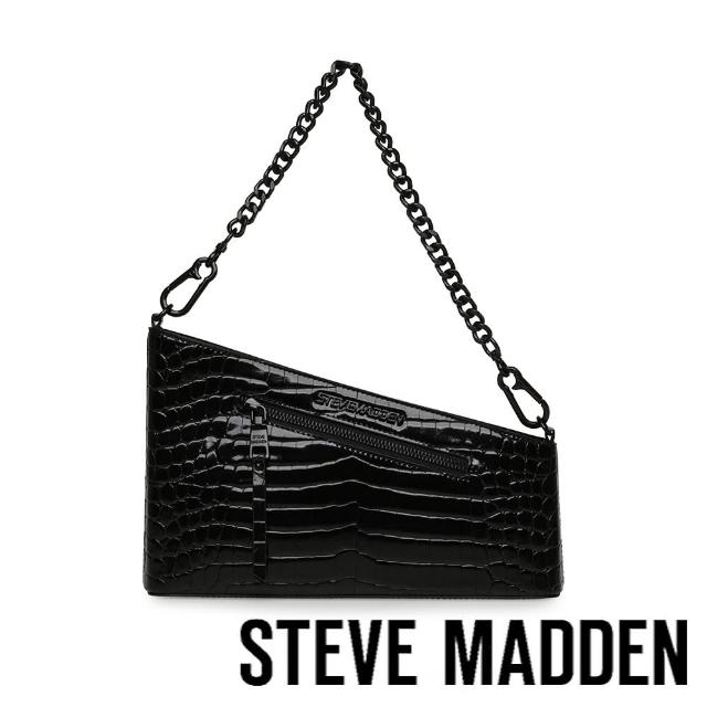 【steve madden】BTATE 率性鱷魚皮梯形手提包(黑色)