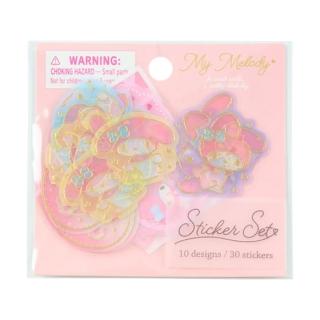 【SANRIO 三麗鷗】燙金半透明造型貼紙 貼紙包 美樂蒂