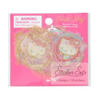 【SANRIO 三麗鷗】燙金半透明造型貼紙 貼紙包 Hello Kitty 凱蒂貓