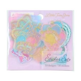 【SANRIO 三麗鷗】燙金半透明造型貼紙 貼紙包 雙星仙子