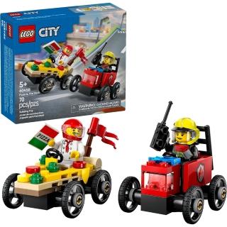 【LEGO 樂高】60458 城市系列 - 披薩vs.消防車賽車套裝