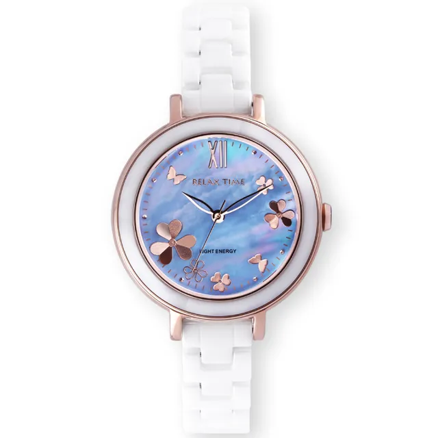 【Relax Time】拾光花語 太陽能陶瓷女錶 手錶 禮物 送禮 推薦(RT-110S-05)