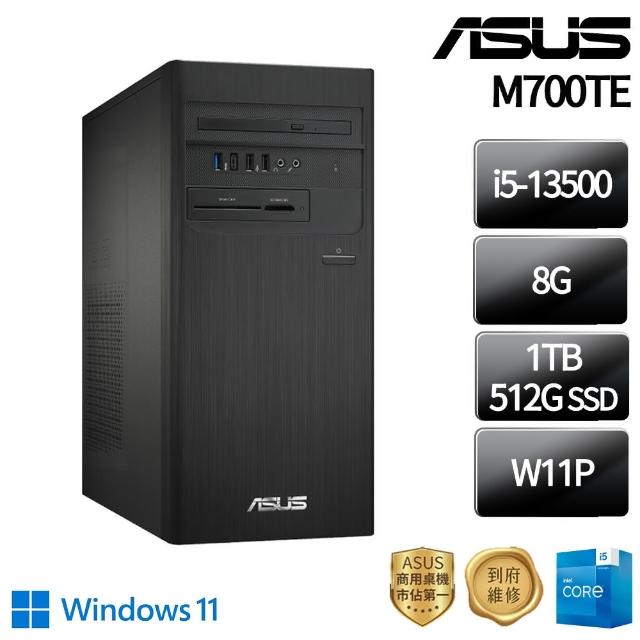 【ASUS 華碩】i5 十四核商用電腦(M700TE/i5-13500/8G/1TB HDD+512G SSD/W11P)