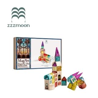 【zzzMoon】彩窗設計彩虹磁力片積木(64片)