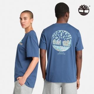 【Timberland 官方旗艦】中性靛藍色背後LOGO短袖T恤(A6A4K288)