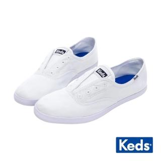 【Keds】CHILLAX 經典水洗斜紋休閒小白鞋-白(9191W130032)