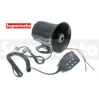 【Supamoto】大聲公喇叭—6音(喊話/擴音器/6音效/警車/救護車/警笛/救難汽笛/機車改裝)