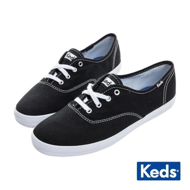 【Keds】CHAMPION 品牌經典綁帶休閒鞋-黑(9191W110001)