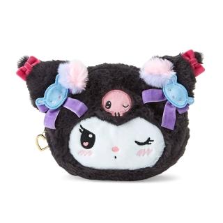 【SANRIO 三麗鷗】酷洛米生日系列 絨毛造型化妝包 收納包 酷洛米 居家裝扮