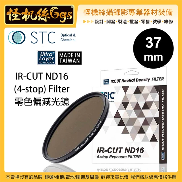 STC 37mm IR-CUT ND16 4-stop Filter 零色偏減光鏡(ND鏡 鏡頭 抗靜電)