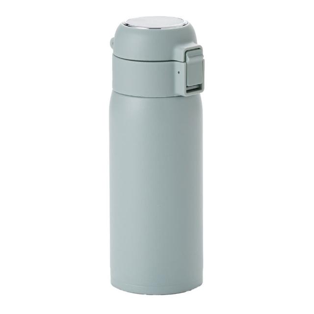 【NITORI 宜得利家居】按壓式不鏽鋼保溫瓶 350mL GR AN206(不鏽鋼 保溫瓶)