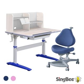 【SingBee 欣美】寬105cm 兒童桌椅組 L-SBD-506+L-SBD-612+139s(書桌椅 成長桌椅 升降桌椅)