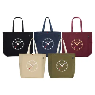 【MONDAINE 瑞士國鐵】80週年紀念尼龍大托特包(單寧藍/卡其色/橄欖綠/黑/酒紅)