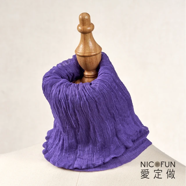 NicoFun 愛定做NicoFun 愛定做 優雅33 青紫柳葉絲圍脖 保暖(防風 口罩 高爾夫球 圍巾 領巾 髮帶 桑蠶絲 真絲)