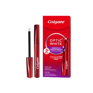 【Colgate 高露潔】OPTIC WHITE光感．白 3% 夜間牙齒美白精華2.5ml(牙齒美白筆/一周見效)