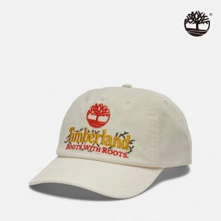 【Timberland 官方旗艦】中性復古白刺繡圖案棒球帽(A623PD22)