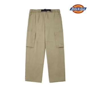 【Dickies】男款棕綠色附調節式腰帶兩側拉鍊口袋設計寬鬆長褲｜DK0A4Z370IP