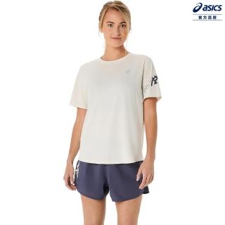 【asics 亞瑟士】ICON 短袖上衣 女款 海外版型 跑步上衣(2012D177-200)
