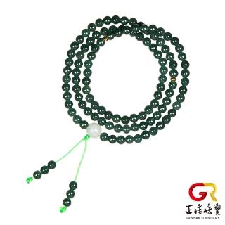 【正佳珠寶】翡翠 高品冰種藍水翡翠 6mm 108顆轉運珠 天然A貨翡翠念珠佛珠｜日本彈力繩