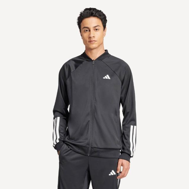 【adidas 愛迪達】外套 男 運動外套 磨毛 3S KNIT JKT 黑 JH3279(S2889)