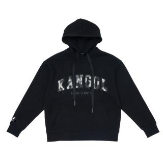 【KANGOL】帽T 黑 迷彩LOGO 連帽T 中性(6455105220)