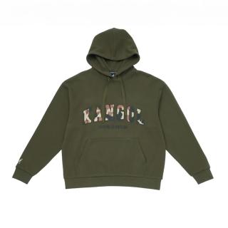 【KANGOL】帽T 軍綠 迷彩LOGO 連帽T 中性(6455105270)